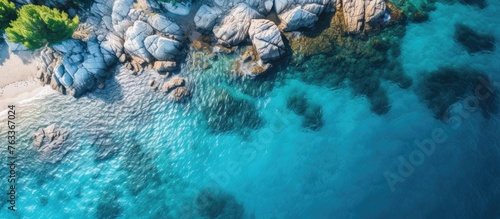 Aerial view of a rocky shor...