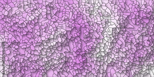 Abstract Seamless Multicolor Broken Stained-Glass Geometric Retro Tiles Pattern Quartz Crystal 3D Voronoi Diagram Background. For Artful Websites, Presentations, Brochures, and Social Media Graphics.