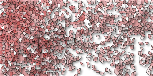 Abstract Seamless Multicolor Broken Stained-Glass Geometric Retro Tiles Pattern Quartz Crystal 3D Voronoi Diagram Background. For Artful Websites, Presentations, Brochures, and Social Media Graphics.