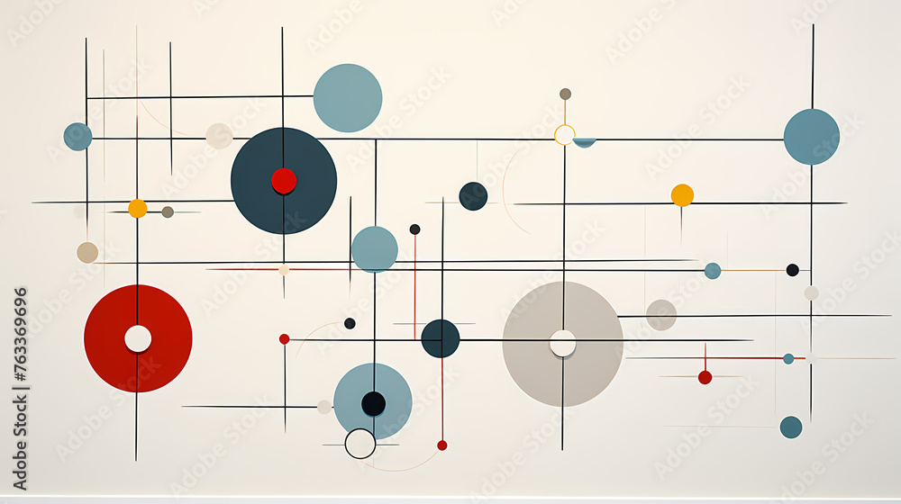 Abstract flat vector design featuring circles and lines Abstract flat vector design featuring circles and lines