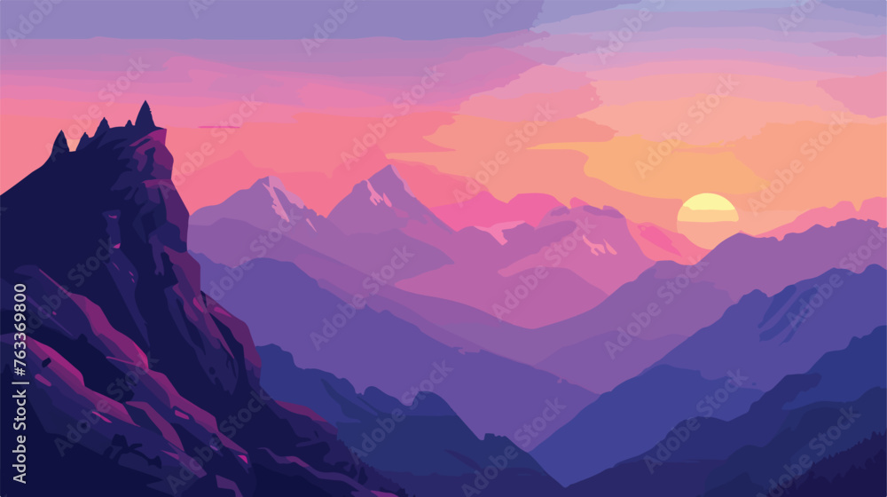 Landscape mountain sunrise background