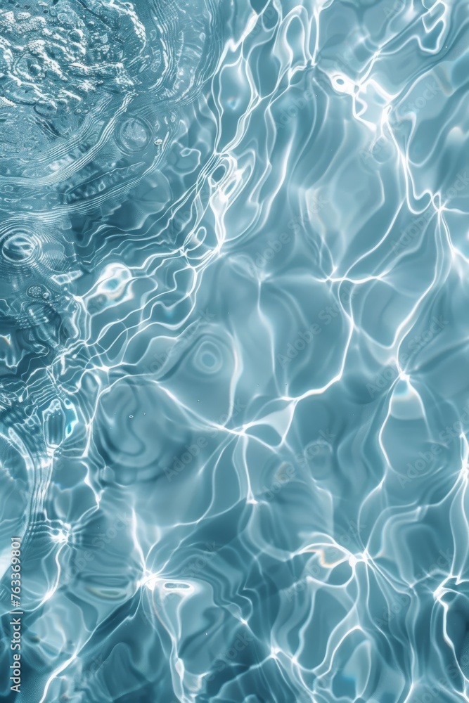 Closeup shot of electric blue wave pattern on liquid surface in swimming pool