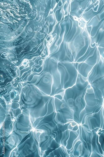 Closeup shot of electric blue wave pattern on liquid surface in swimming pool