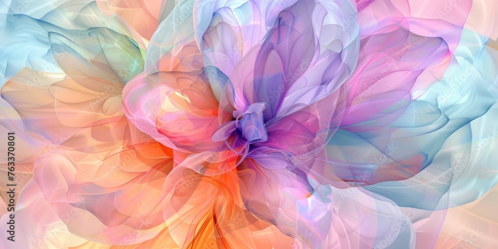 Colorful abstract floral design with watercolor effect