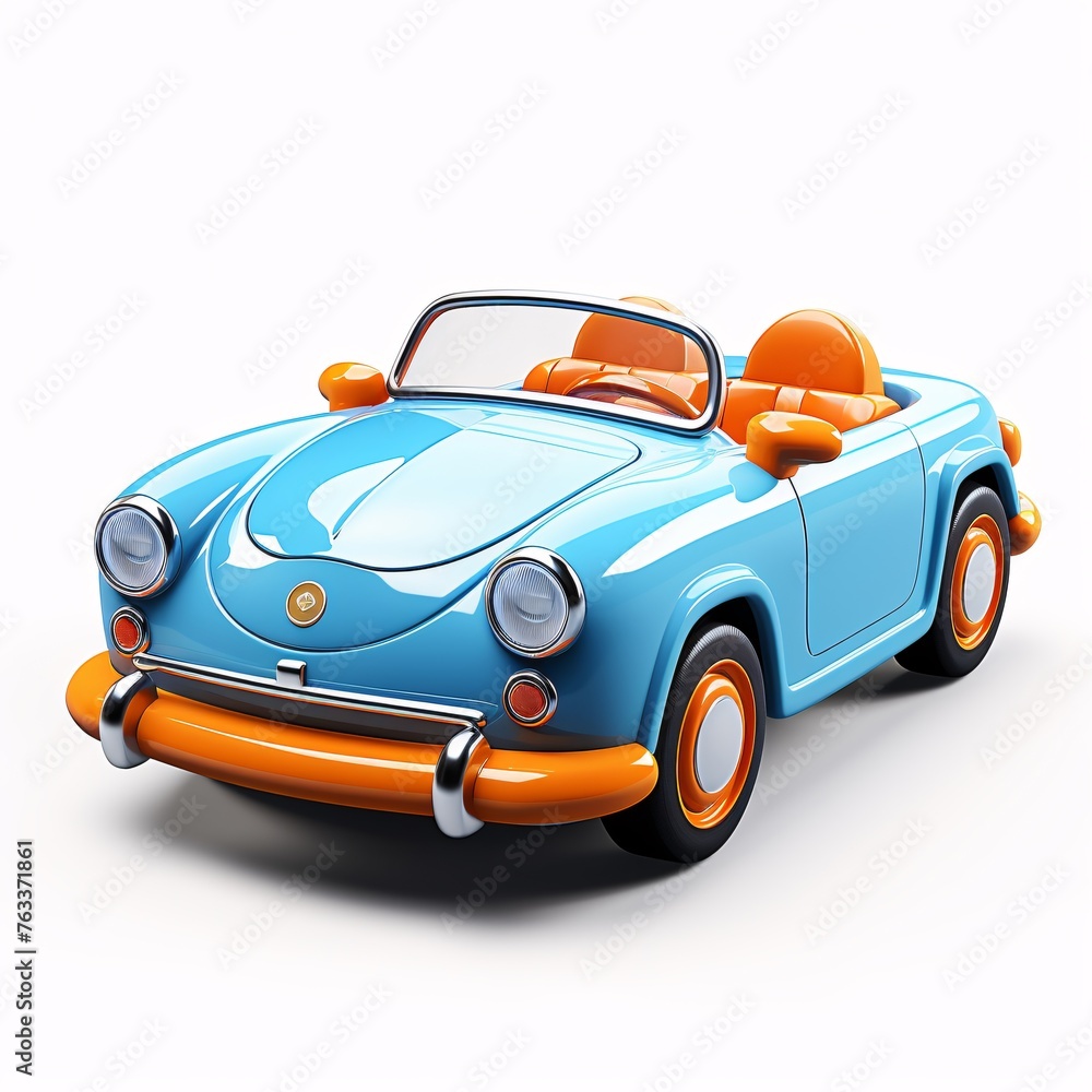 a blue and orange toy car