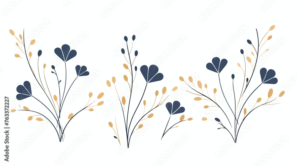 Minimalistic floral branch Hand drawn icon 