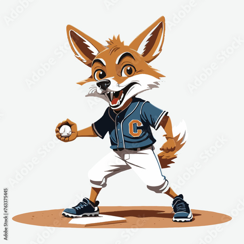 coyote playing baseball vector isolated