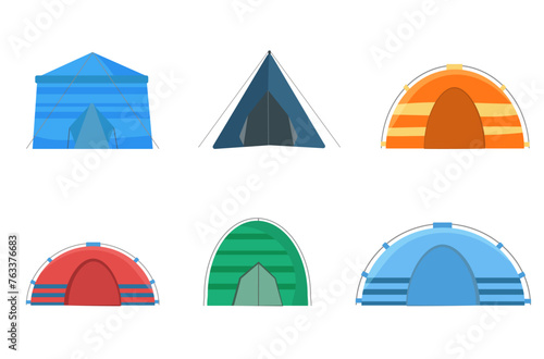 Collection of tent vector icons isolated on white background. © Little Monster 2070