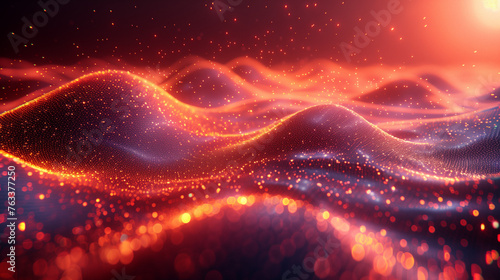 Abstract Waving Particle Technology Background Design