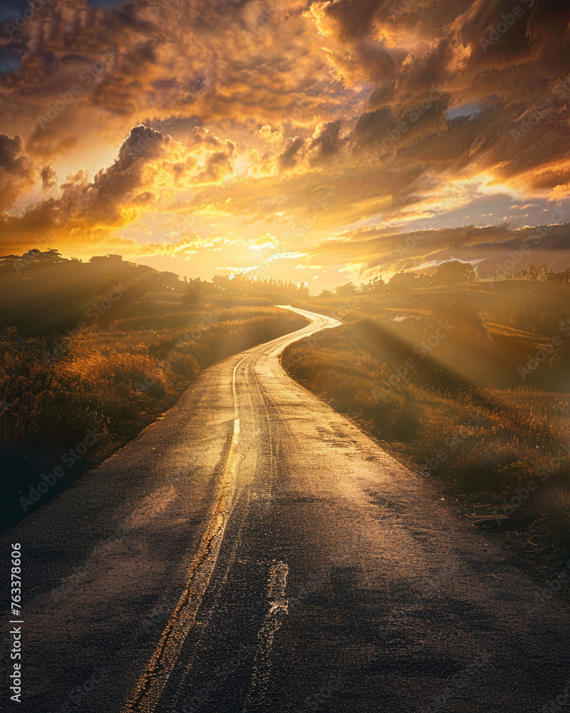 A roadmap to success illuminated by the light of inspiration and commitment detailing the journey of resilience persistence and the pursuit of visionary dreams Created Using roadmap illustr