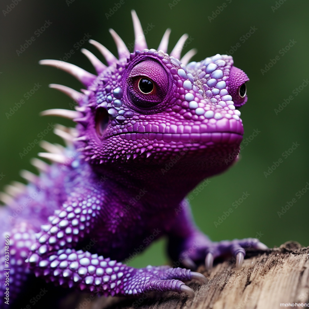poisonous little purple lizard with spikes сreated with Generative Ai