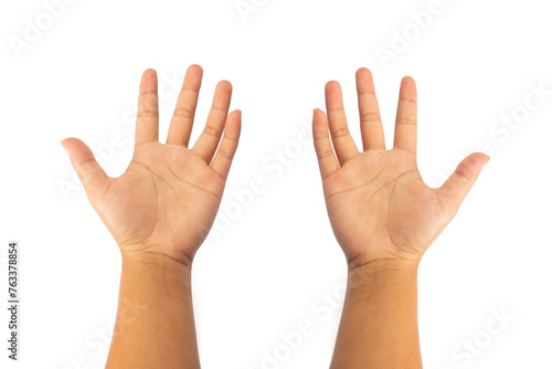 photo of a man's hand on a white background