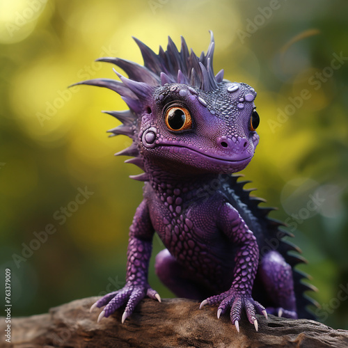 poisonous little purple lizard with spikes   reated with Generative Ai