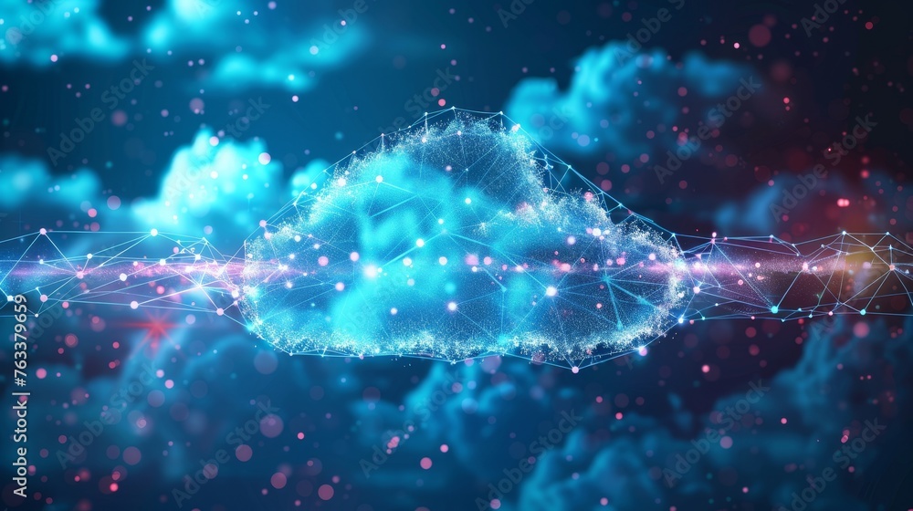 Obraz premium Cloud computing concept. cloud connection technology background