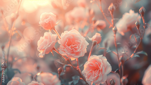 Blooming Beauty: Full of Pale Rose Flowers © 대연 김