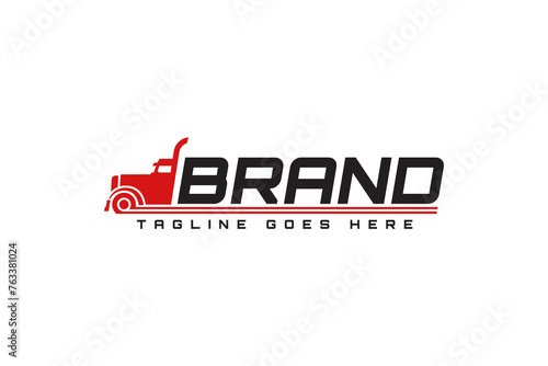 truck logo design for logistic and delivery transportation company business