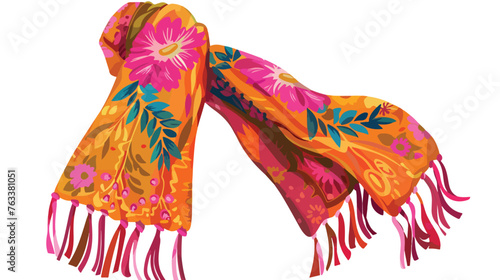 Stole shawl scarf flat vector isolated on white background