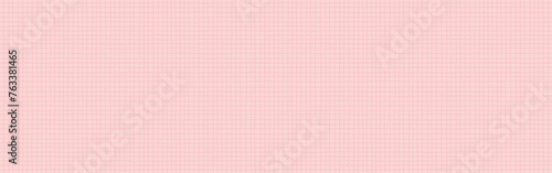 シンプルなピンク色の手書きの方眼のパターン - グリッド･方眼紙の背景素材 - 横長パノラマ
