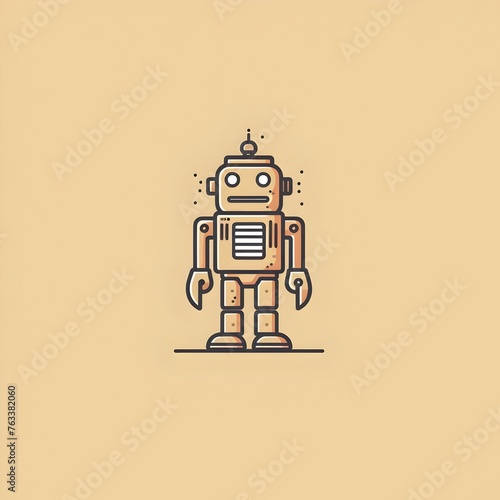 Cartoon Robot Symbolizing Digital Minimalism in Technology photo