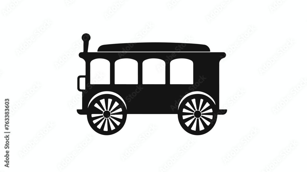 Trolley icon flat vector