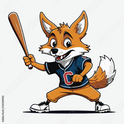 coyote playing baseball vector isolated