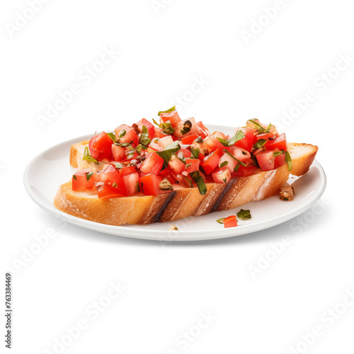 bruschetta isolated on white, png
