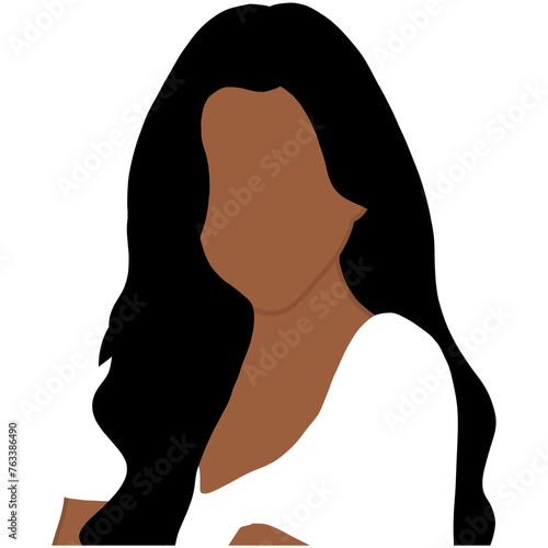  Black Woman Wearing White Shirt Illustration