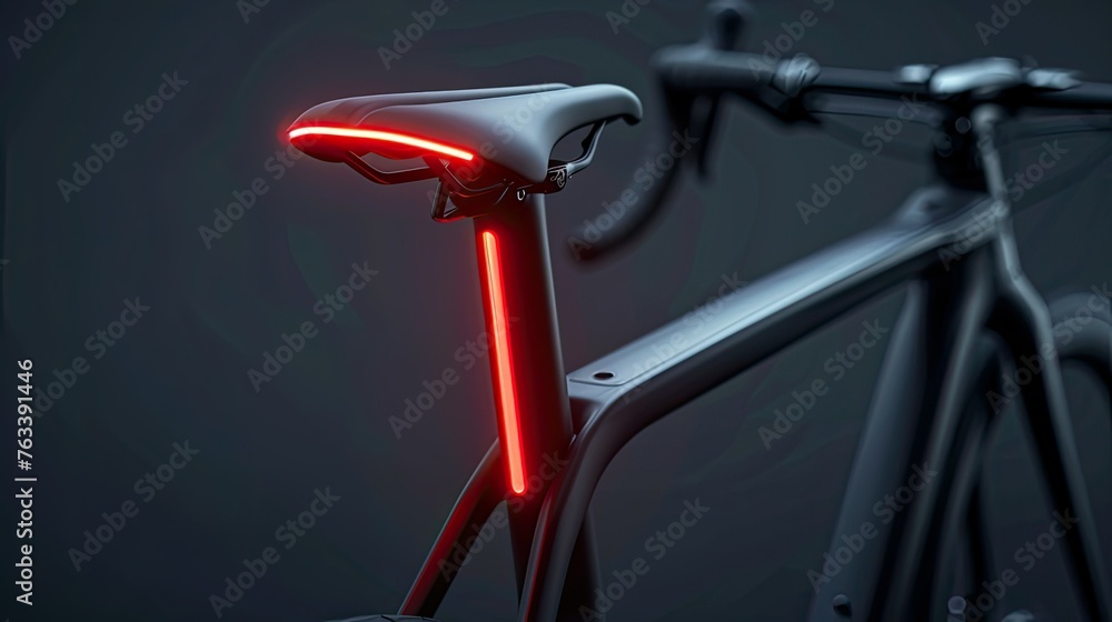 A high-end electric road bike with an integrated rear light on the ...