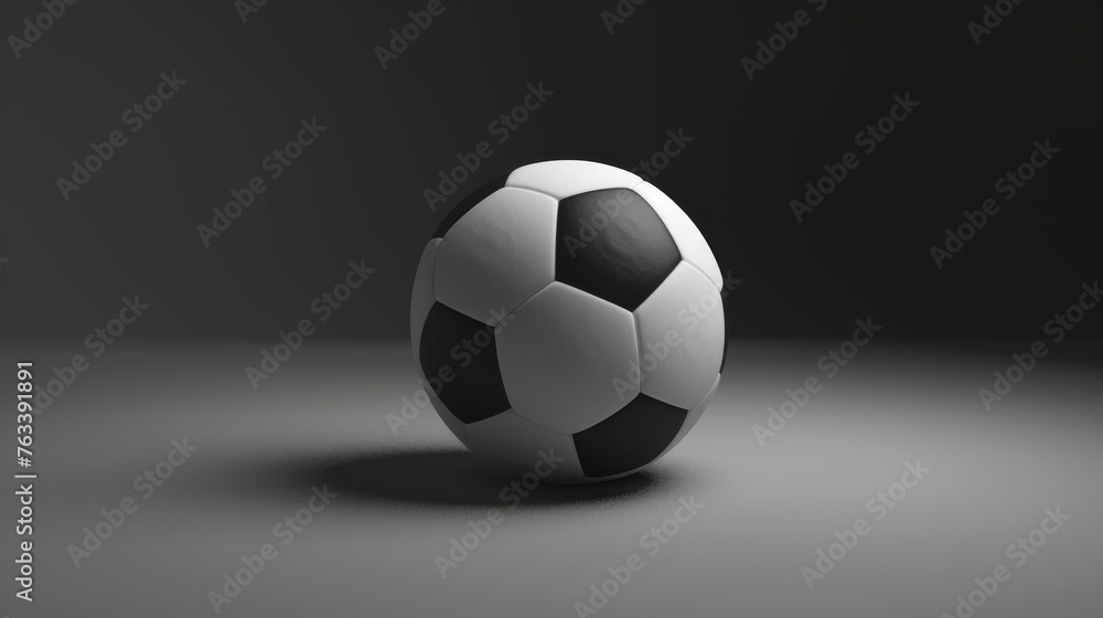 Soccer Football Minimalism Illustration Background in the Colors Black and White created with Generative AI Technology