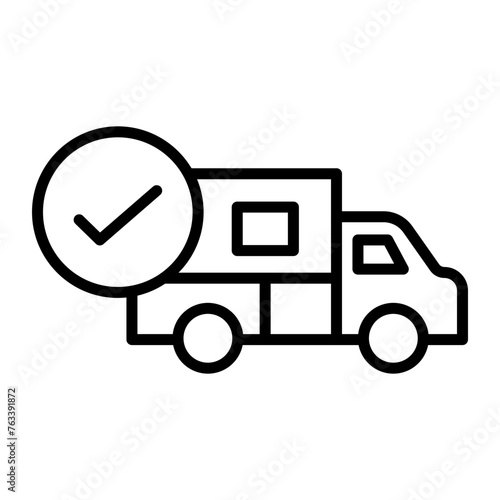 Approved Delivey Line Icon photo