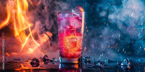 A popular cocktail drink with ice