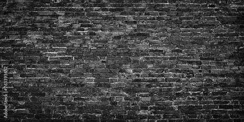 black brick wall for gloomy background design  dark stonework texture