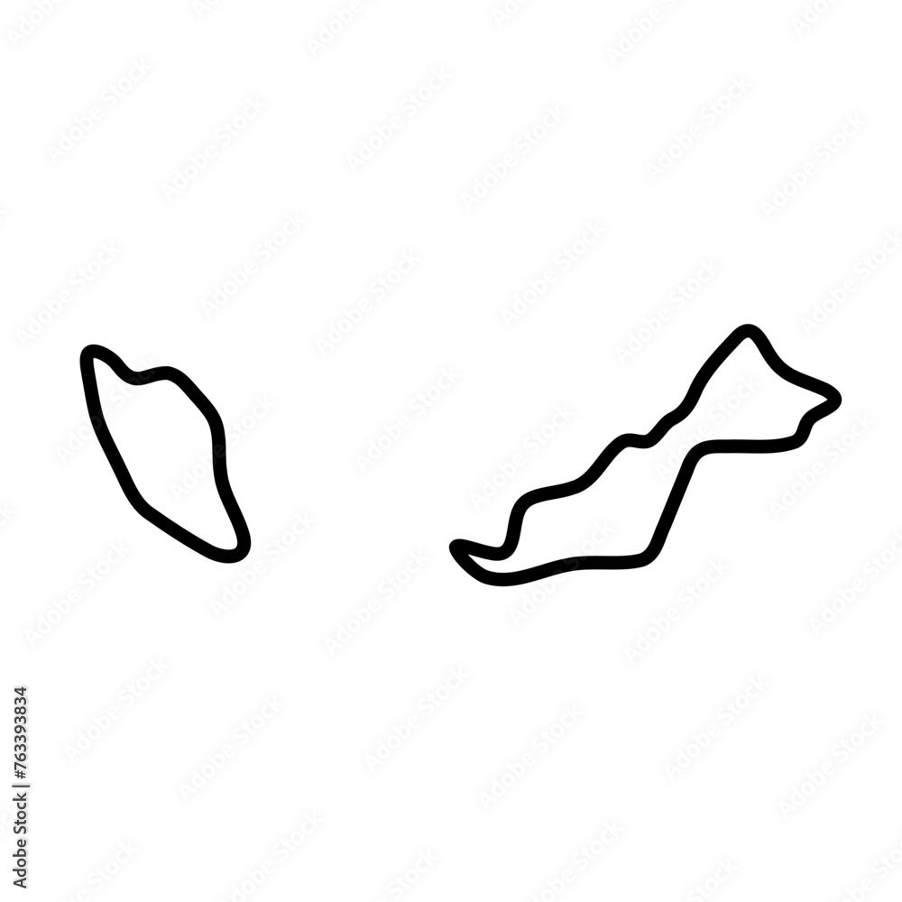 Malaysia country simplified map. Thick black outline contour. Simple vector icon Malaysia country simplified map. Thick black outline contour. Simple vector icon