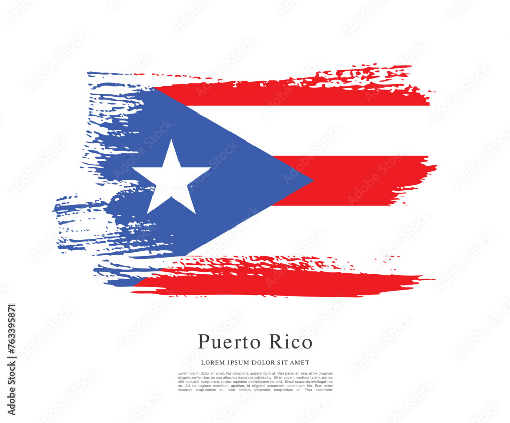 Obraz premium Flag of Puerto Rico vector illustration