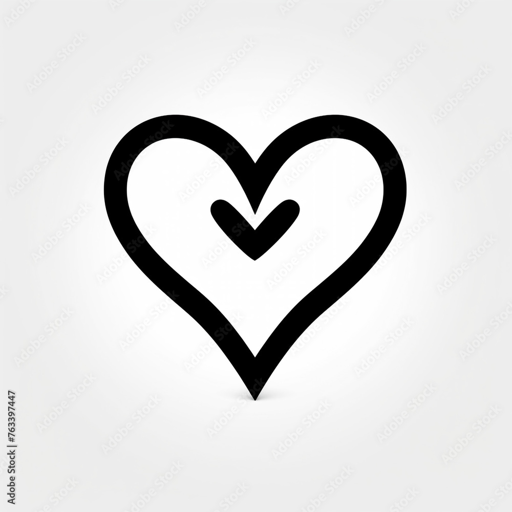 heart in the style of minimalist black line icon on a white background, clean and rounded edges сreated with Generative Ai heart in the style of minimalist black line icon on a white background, clean and rounded edges сreated with Generative Ai