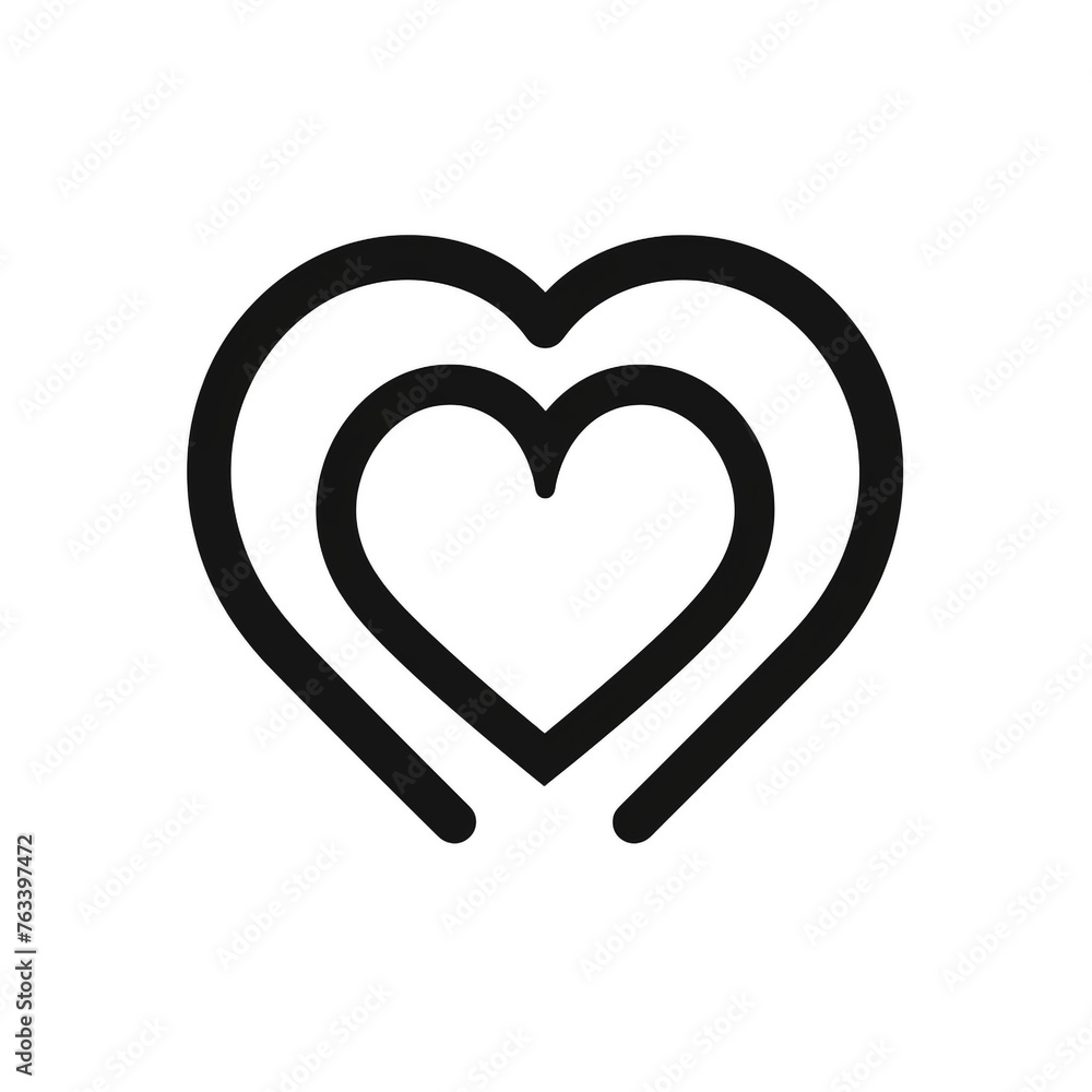 heart in the style of minimalist black line icon on a white background, clean and rounded edges сreated with Generative Ai heart in the style of minimalist black line icon on a white background, clean and rounded edges сreated with Generative Ai