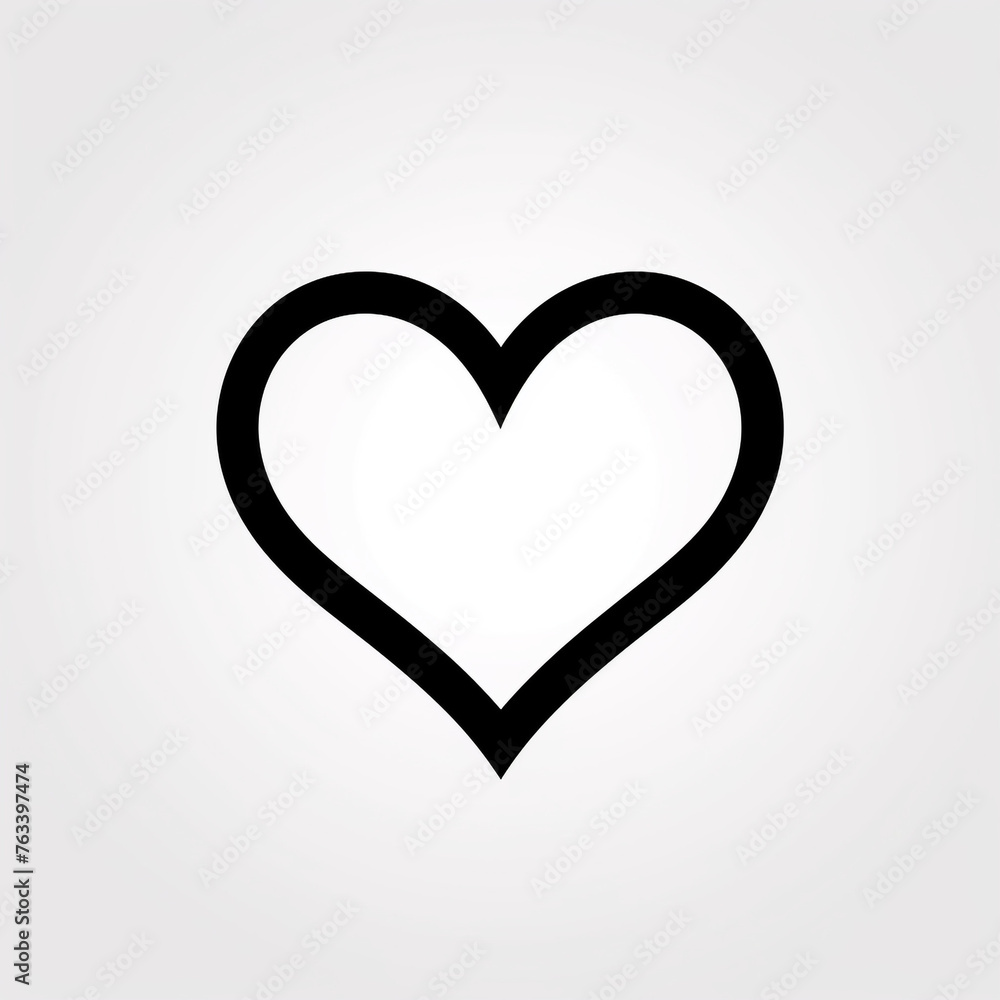 heart in the style of minimalist black line icon on a white background, clean and rounded edges сreated with Generative Ai heart in the style of minimalist black line icon on a white background, clean and rounded edges сreated with Generative Ai