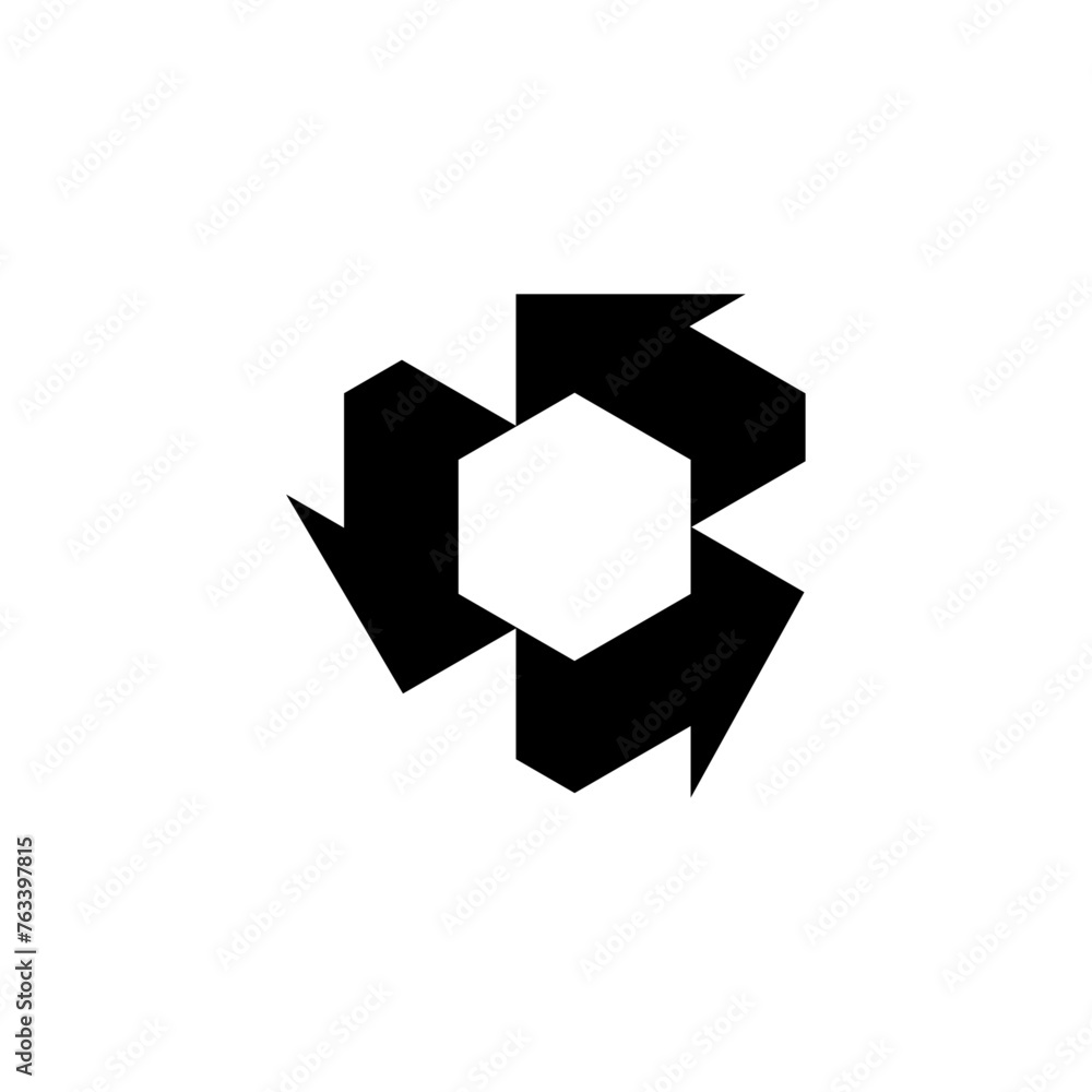 Recycle icon and rotation arrow icon logo vector Recycle icon and rotation arrow icon logo vector