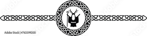 Ornate Celtic Pattern Circle Header with Druid
