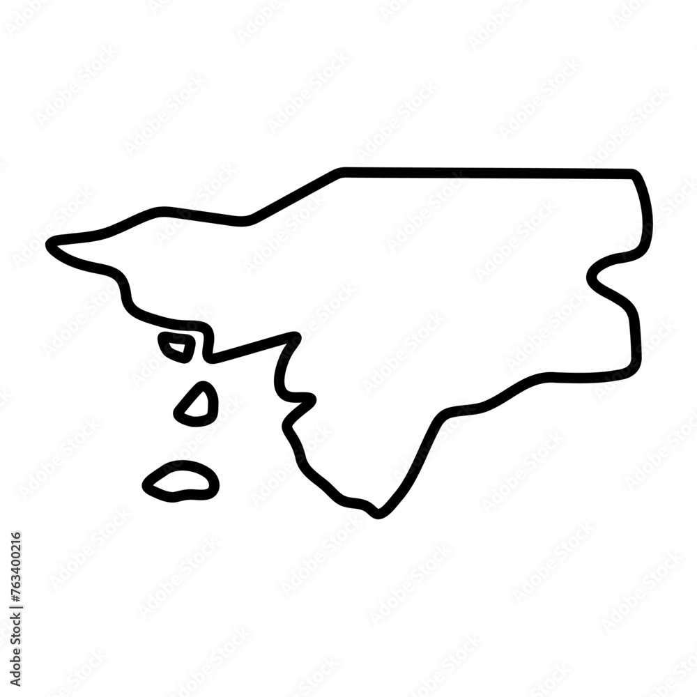Guinea-Bissau country simplified map. Thick black outline contour. Simple vector icon Guinea-Bissau country simplified map. Thick black outline contour. Simple vector icon