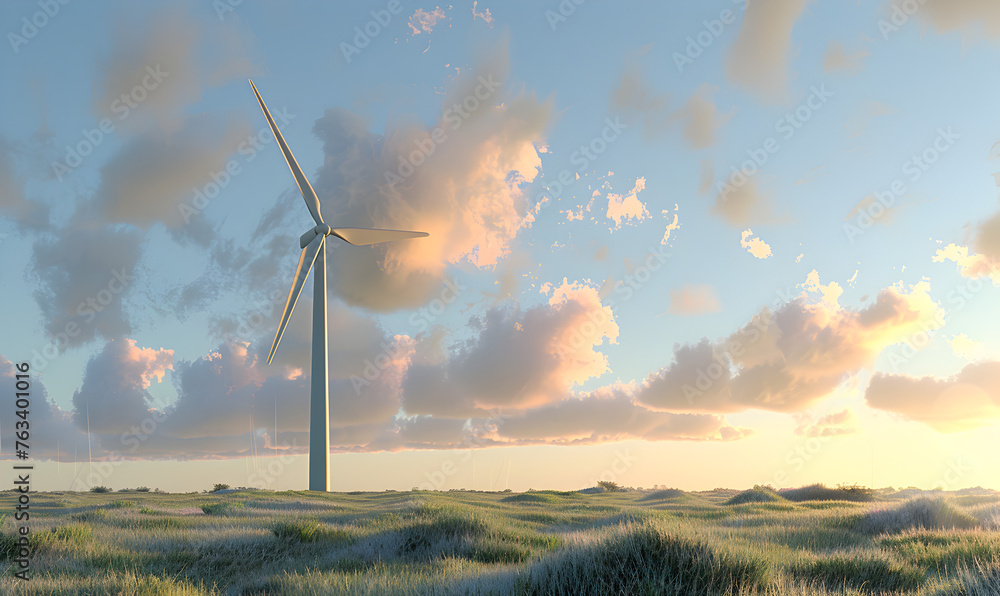 Obraz premium Wind turbines, wind power, new energy sources.