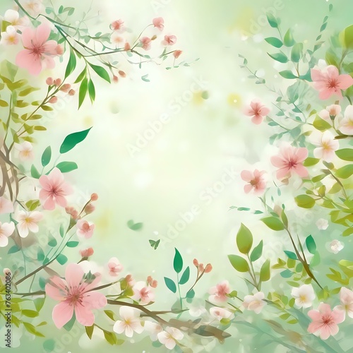 Nature’s Artistry: Floral Frame in Soft Green 