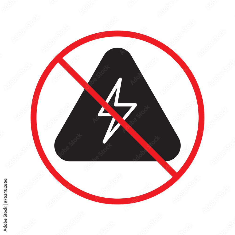 Obraz premium Energy sign icon. Lightning flat sign design. Energy symbol vector pictogram. Thunder sign. Warning, caution, attention, restriction label ban flat sign design icon