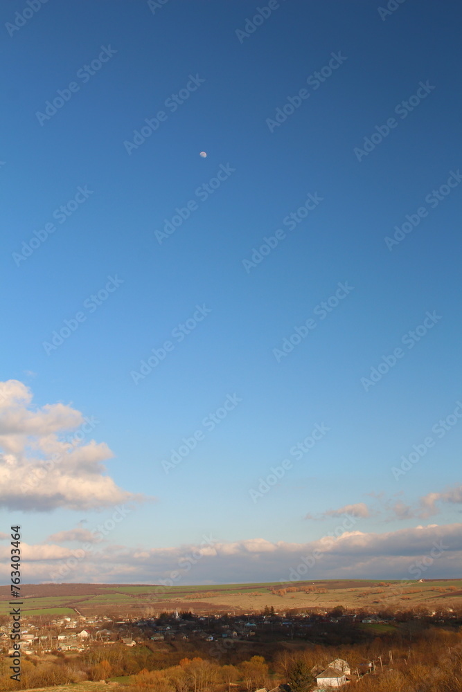 A blue sky with clouds