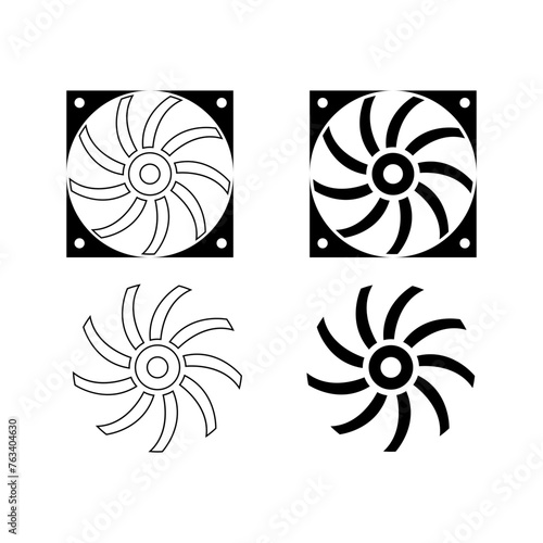 Cooling fan vectors ensure efficient airflow distribution, maintaining optimal temperature levels in electronic devices.