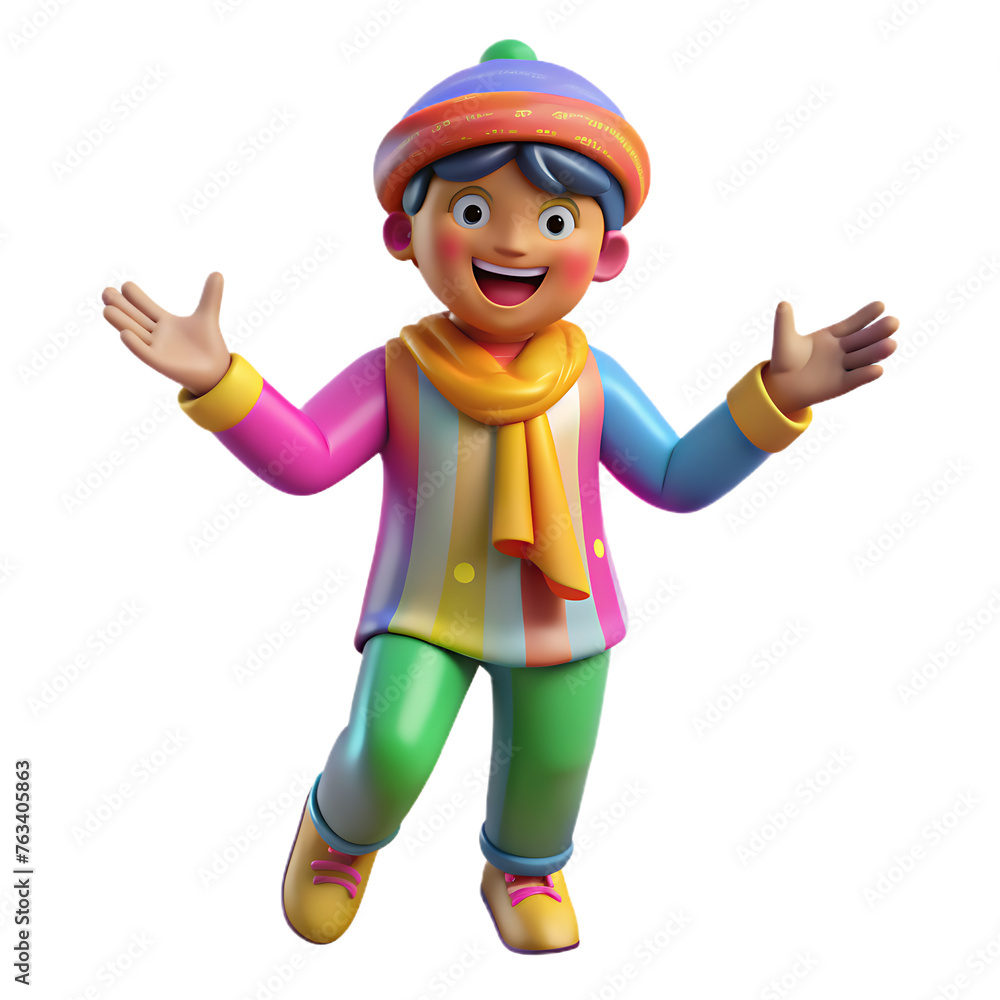 o 3d render of a little boy