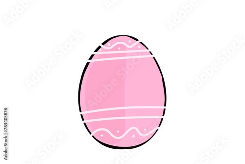 Pink easter egg icon illustration