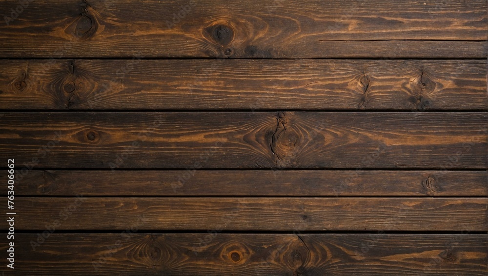 Seamless dark brown wooden planks with a natural wood grain pattern for design backdrop - obrazy, fototapety, plakaty 