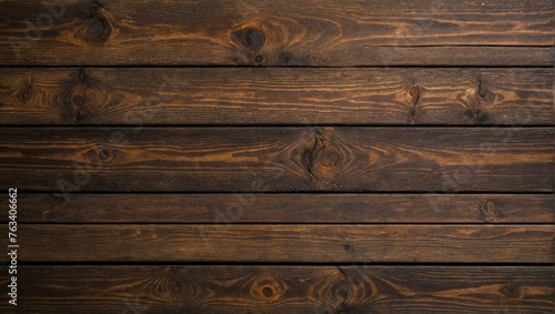Seamless dark brown wooden planks with a natural wood grain pattern for design backdrop