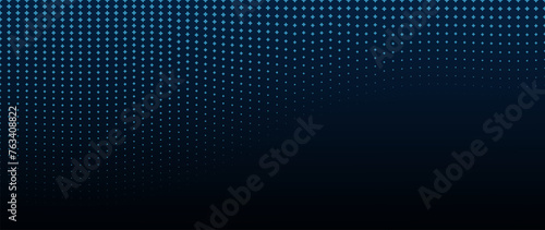 Abstract blue star on black halftone background with futuristic grunge pattern, dots, waves modern pop art texture vector for posters, websites, business cards, covers. © Aoiiz